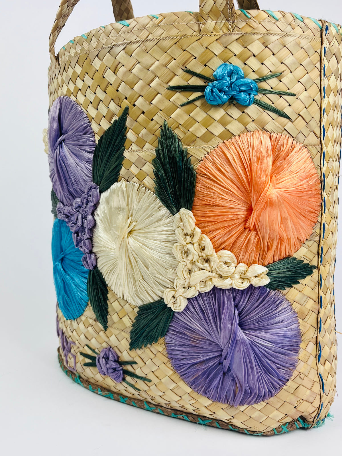 Large Woven Straw & Raffia Tote
