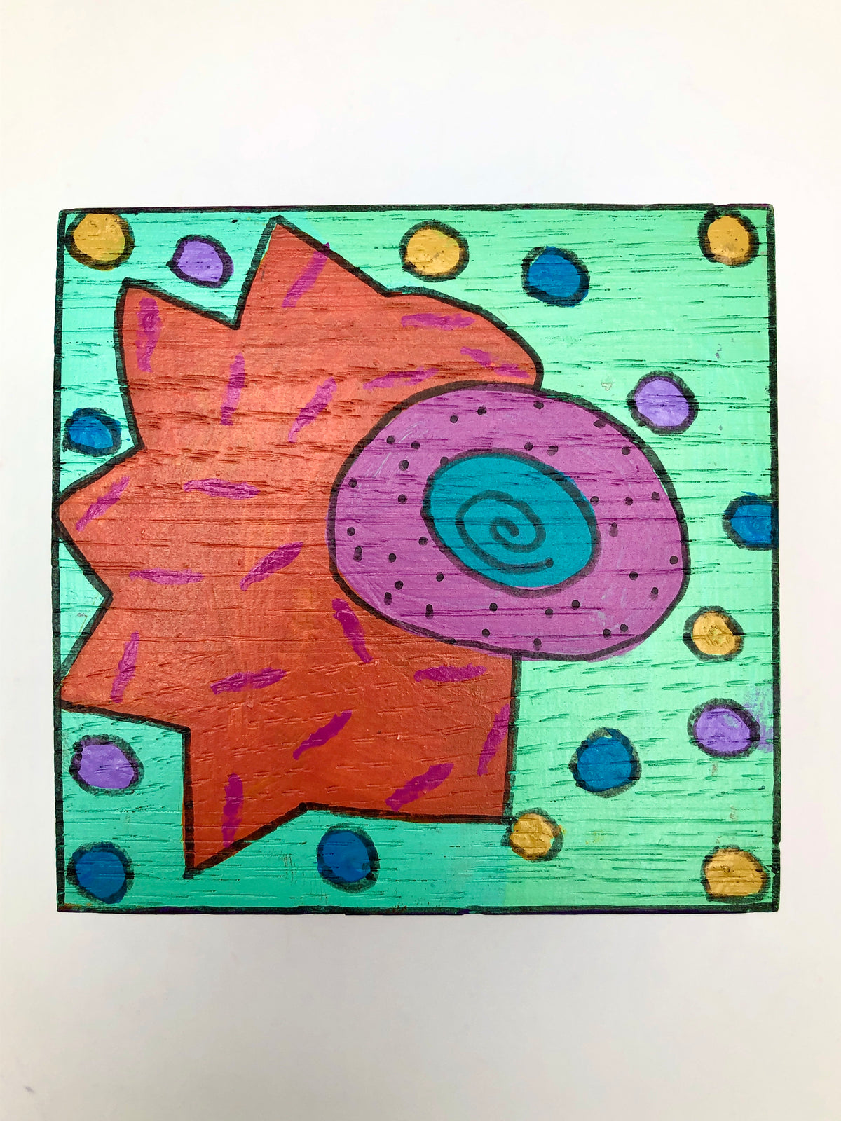 Postmodern Memphis Style Art Block