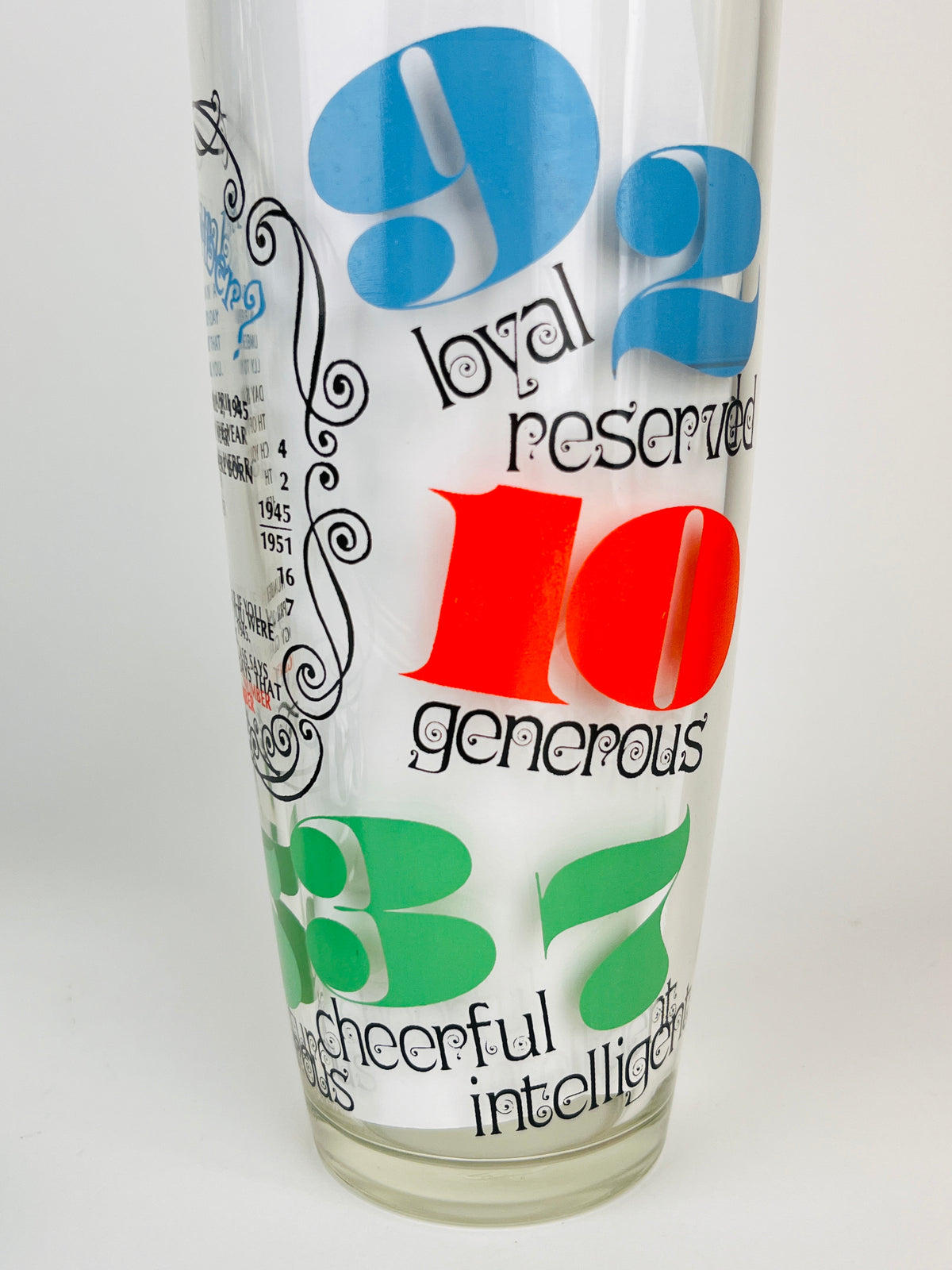 1960s Numerology Cocktail Shaker