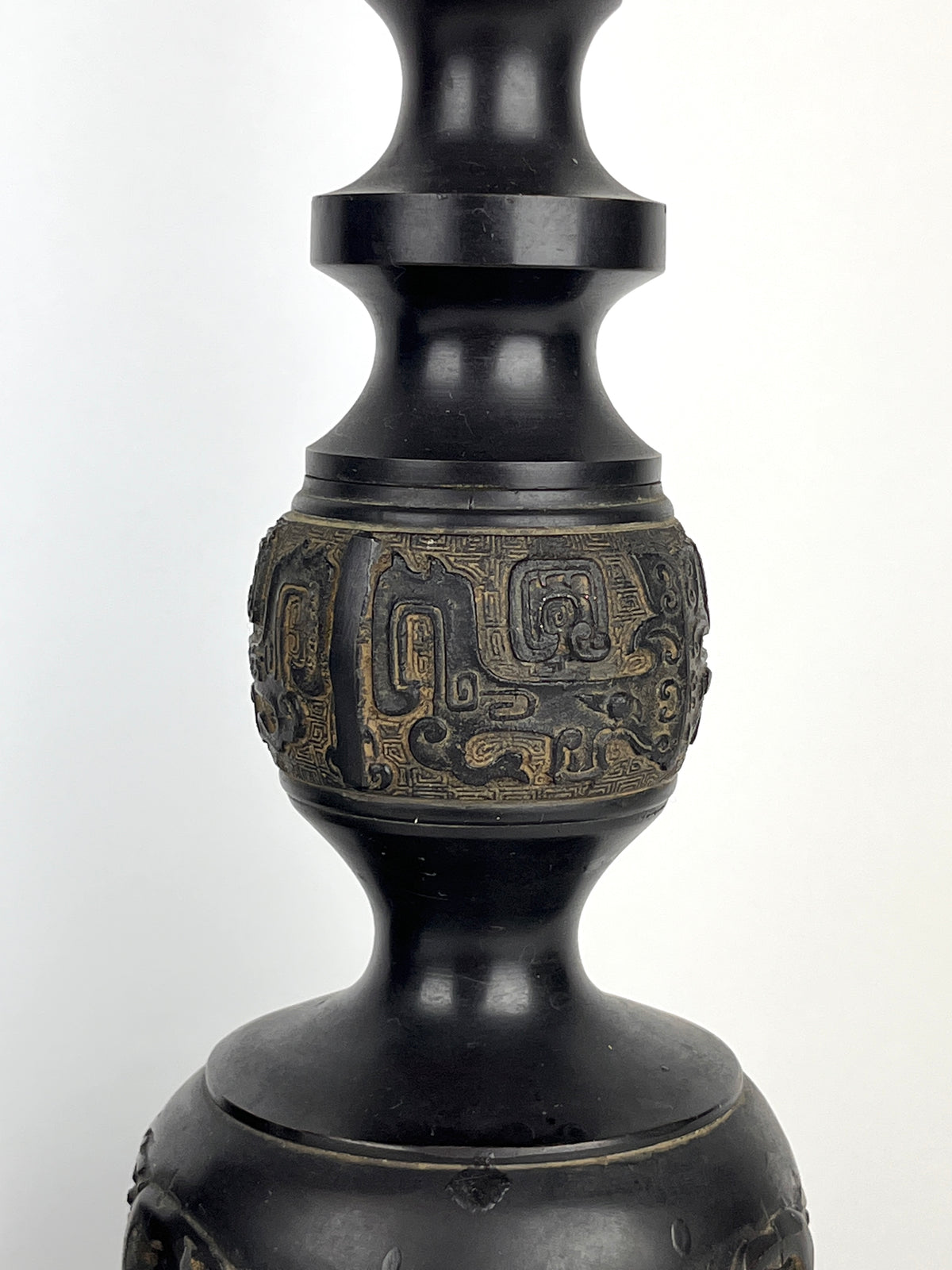 1940s Japanese Bronze Candle Holders, Showa Period