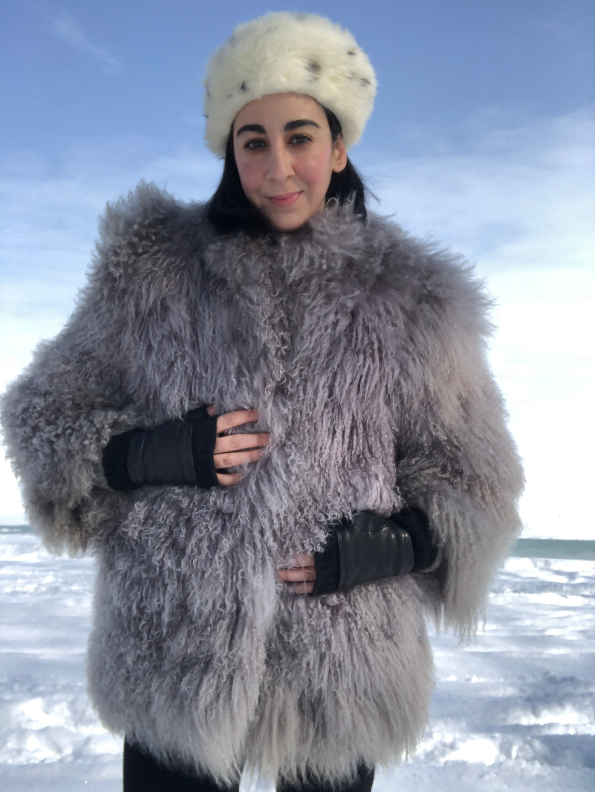 Vintage Mongolian Lamb Fur Coat