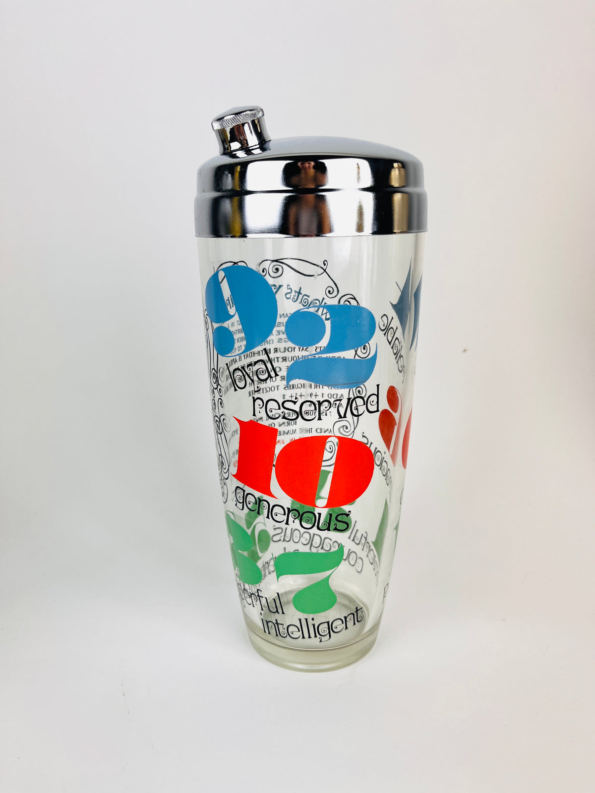 1960s Numerology Cocktail Shaker