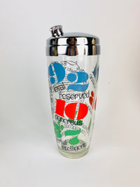 1960s Numerology Cocktail Shaker