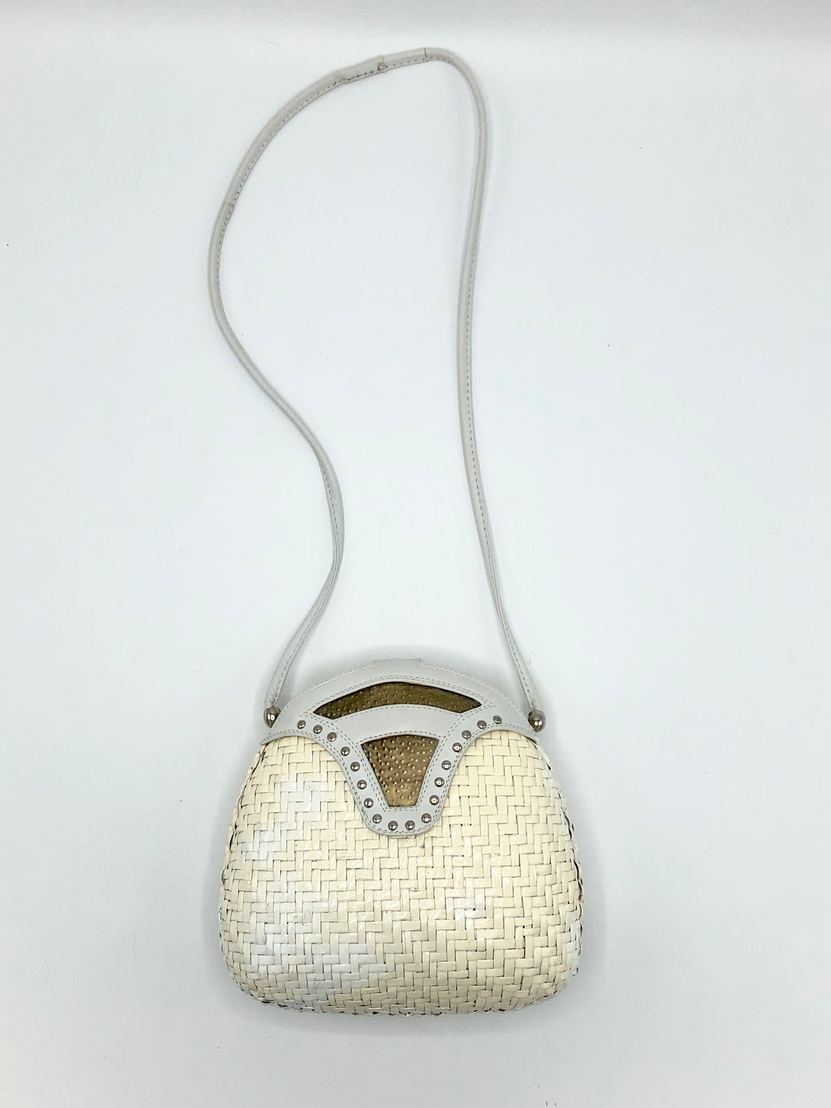 Vintage White Wicker Bag