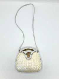 Vintage White Wicker Bag