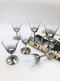 Mid-Century Silver Fade Stemware
