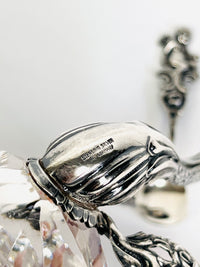 Vintage Sterling and Lucite Swan Salt Cellars - a Pair