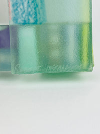 Postmodern Art Glass Cityscape Picture Frames - a Pair