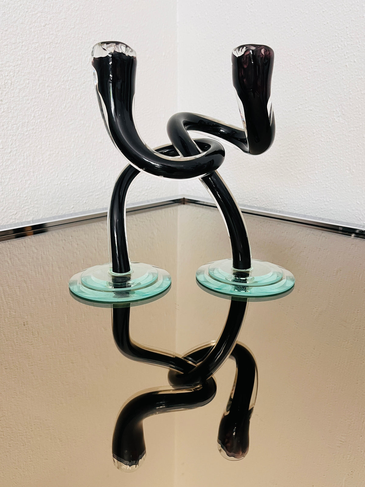 Blown Glass Interlocking Candle Holders