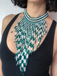 Vintage 1970s Beaded Fringe Choker