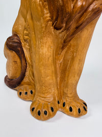 70s Vintage Chalkware Lion Statue