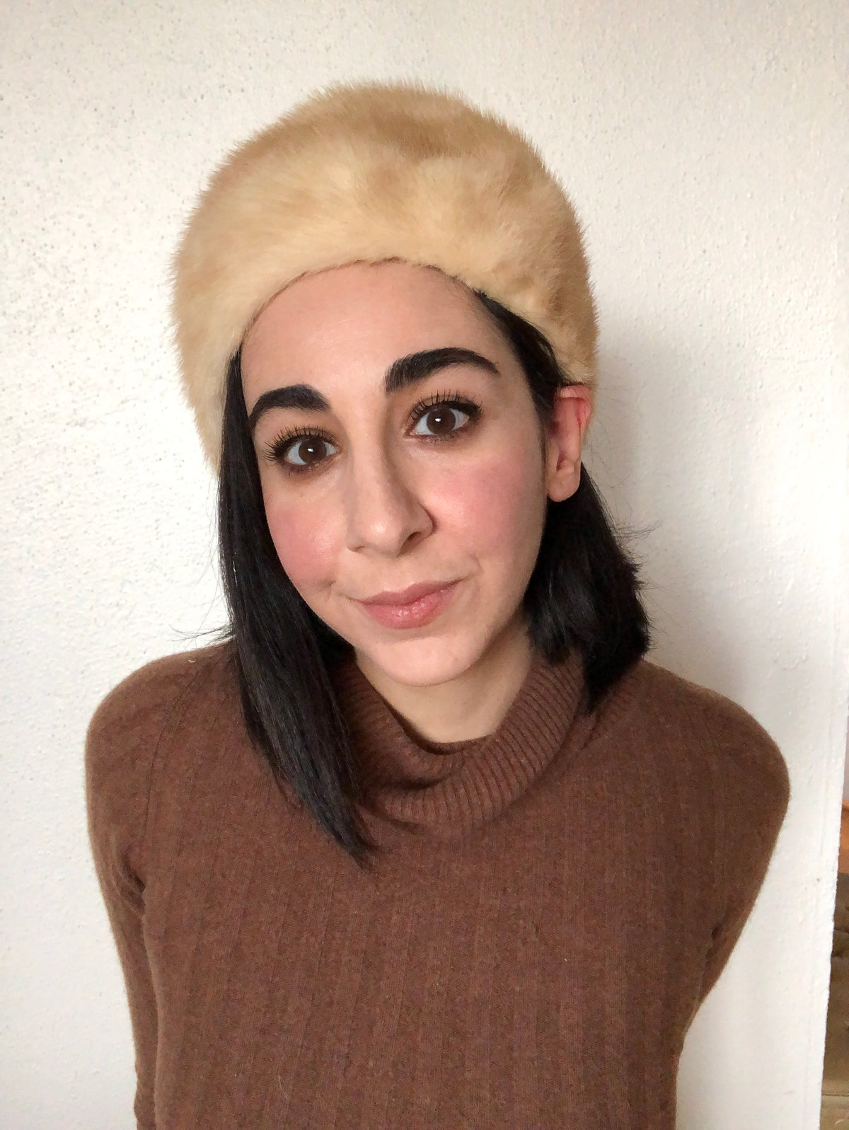 Vintage Blonde Mink Fur Hat