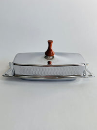 MCM Chrome & Glass Butter Dish