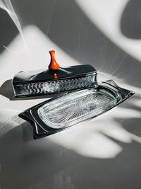 MCM Chrome & Glass Butter Dish