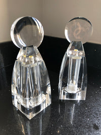 Optical Lucite Salt + Pepper Mills by Wayne Husted for Grainware