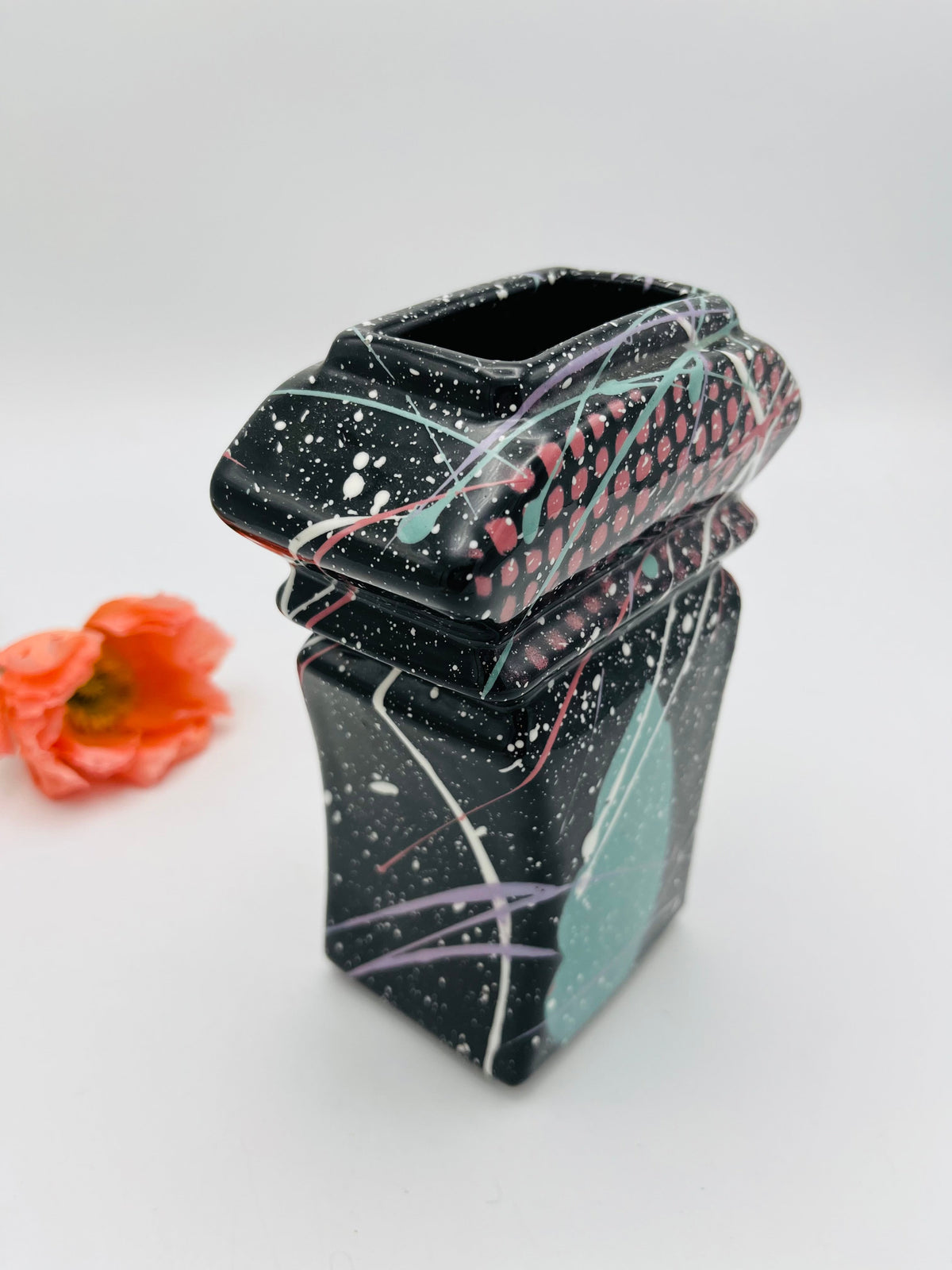 Vintage Postmodern Memphis Era Vase by Rosalyn Tyge