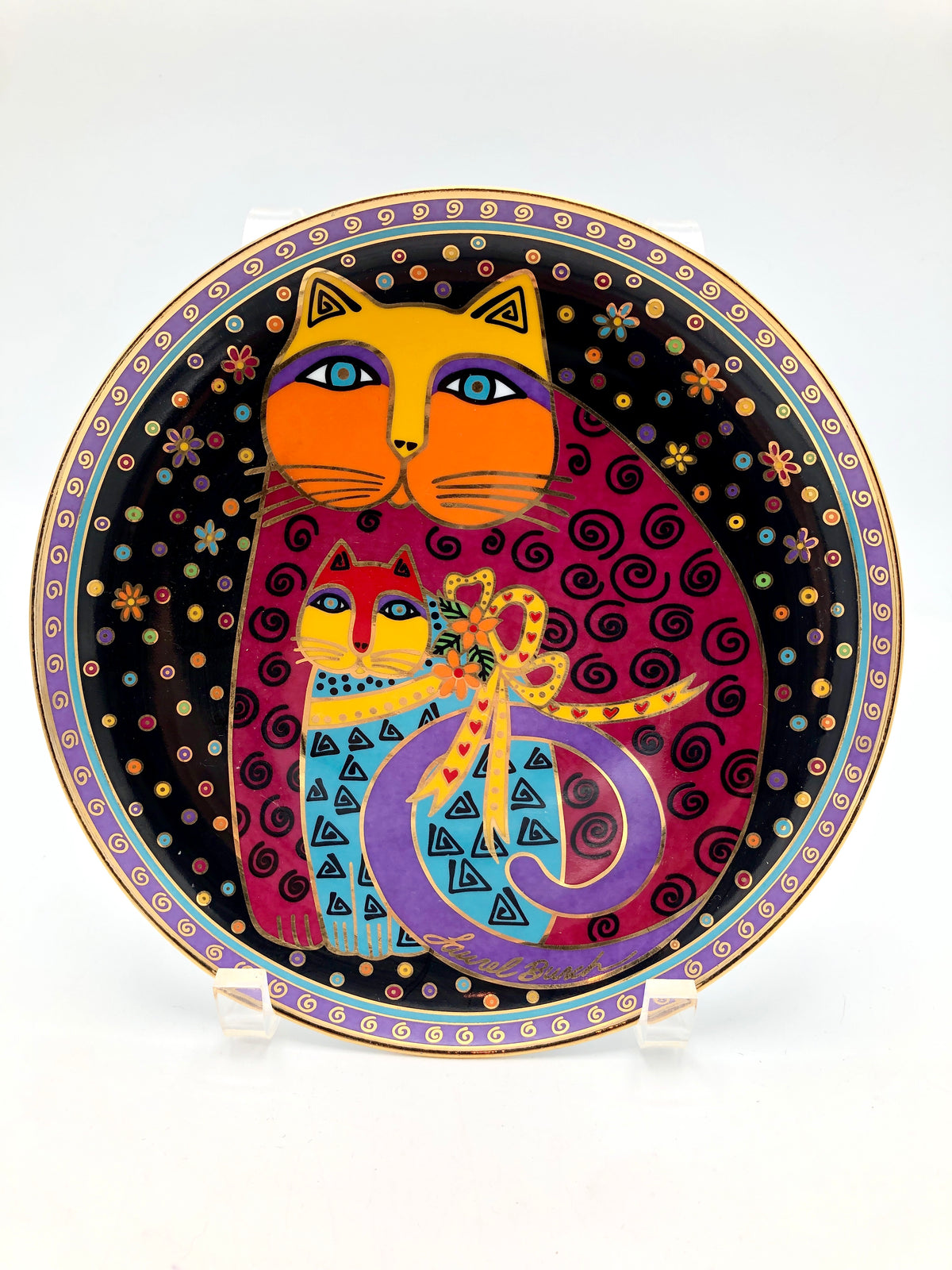 Vintage Laurel Burch Plate - Cherished Felines