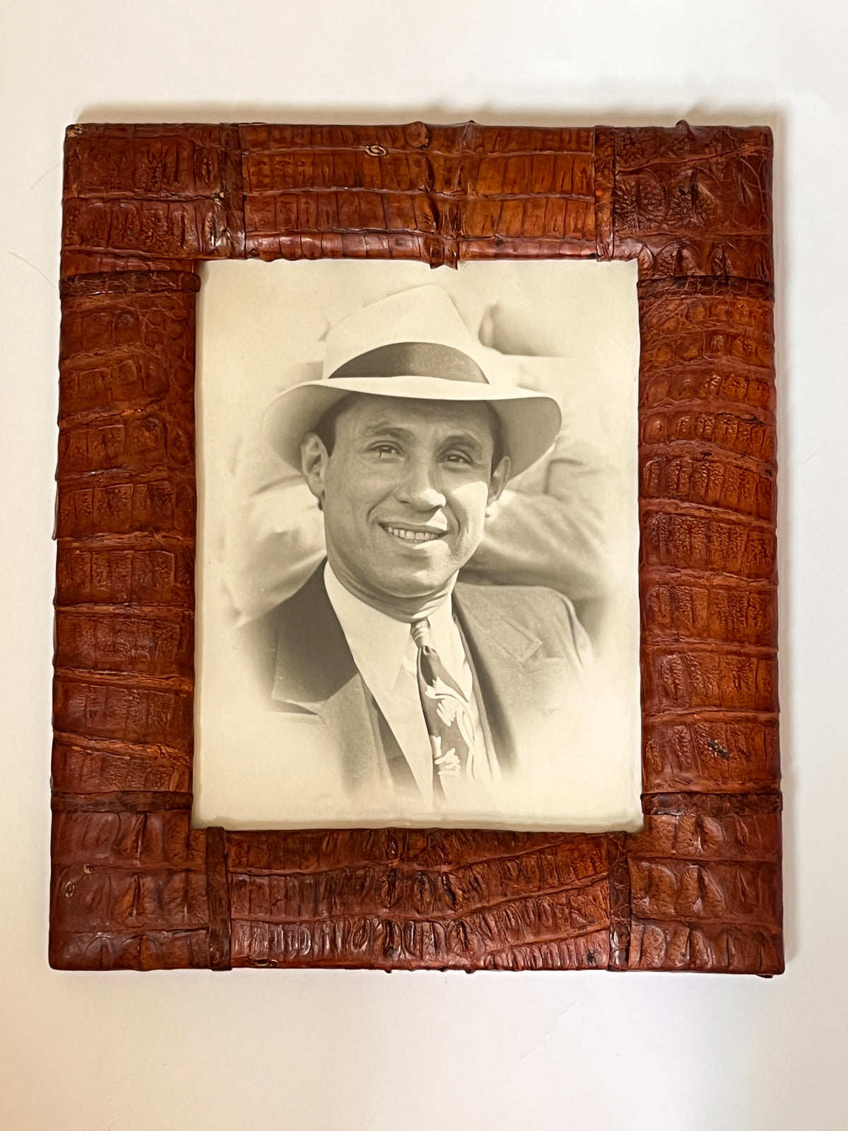 Rare 1930s Genuine Crocodile Skin Picture Frame