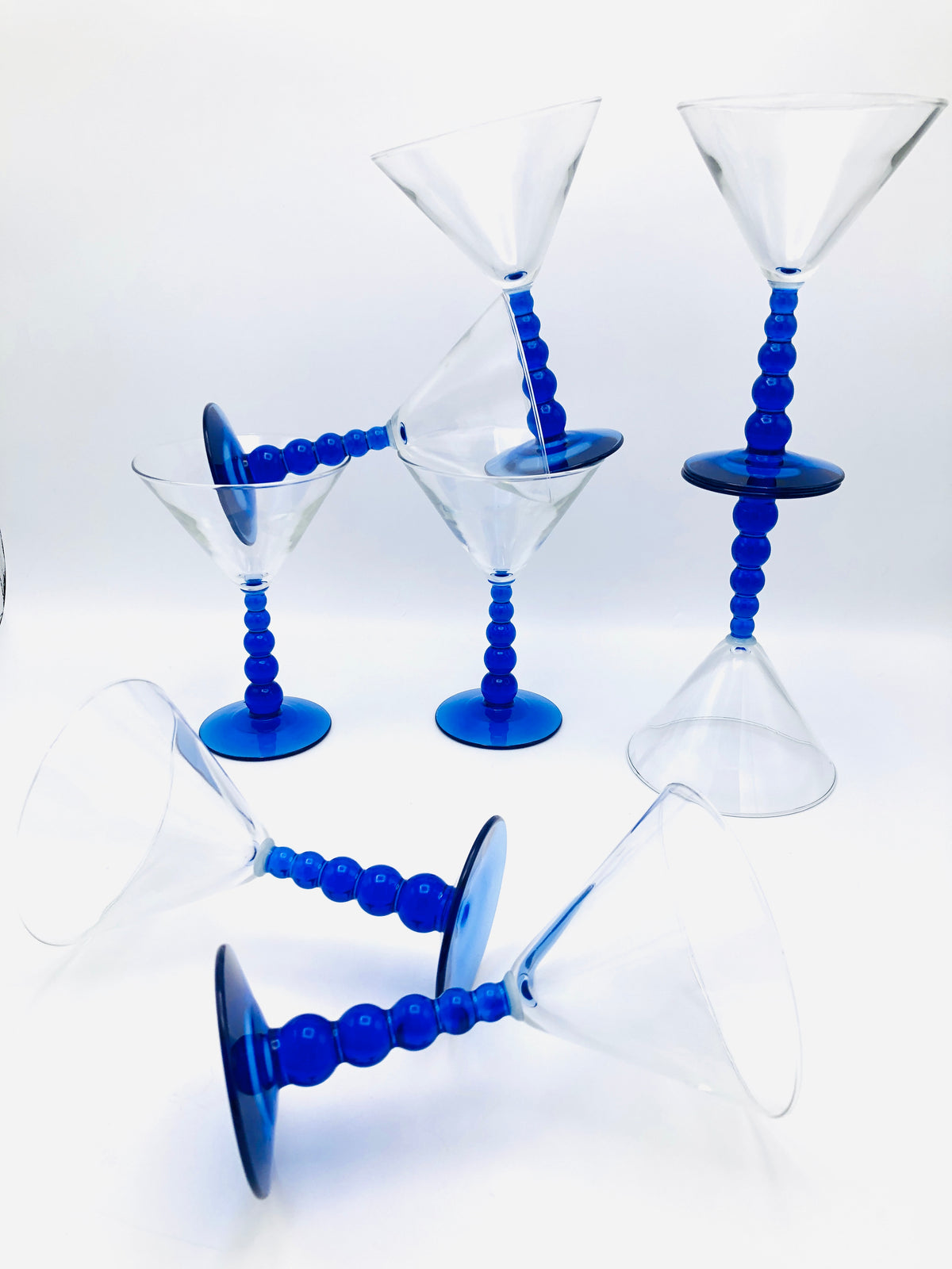 Cobalt-Stemmed Martini Glasses