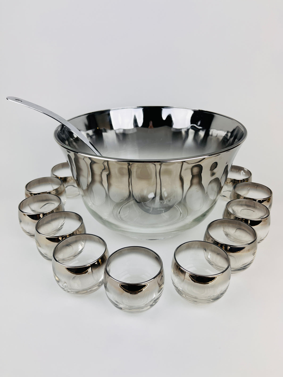 Mid-Century Modern Silver Fade Punch Set