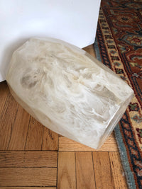 Marbled Lucite Wastebasket