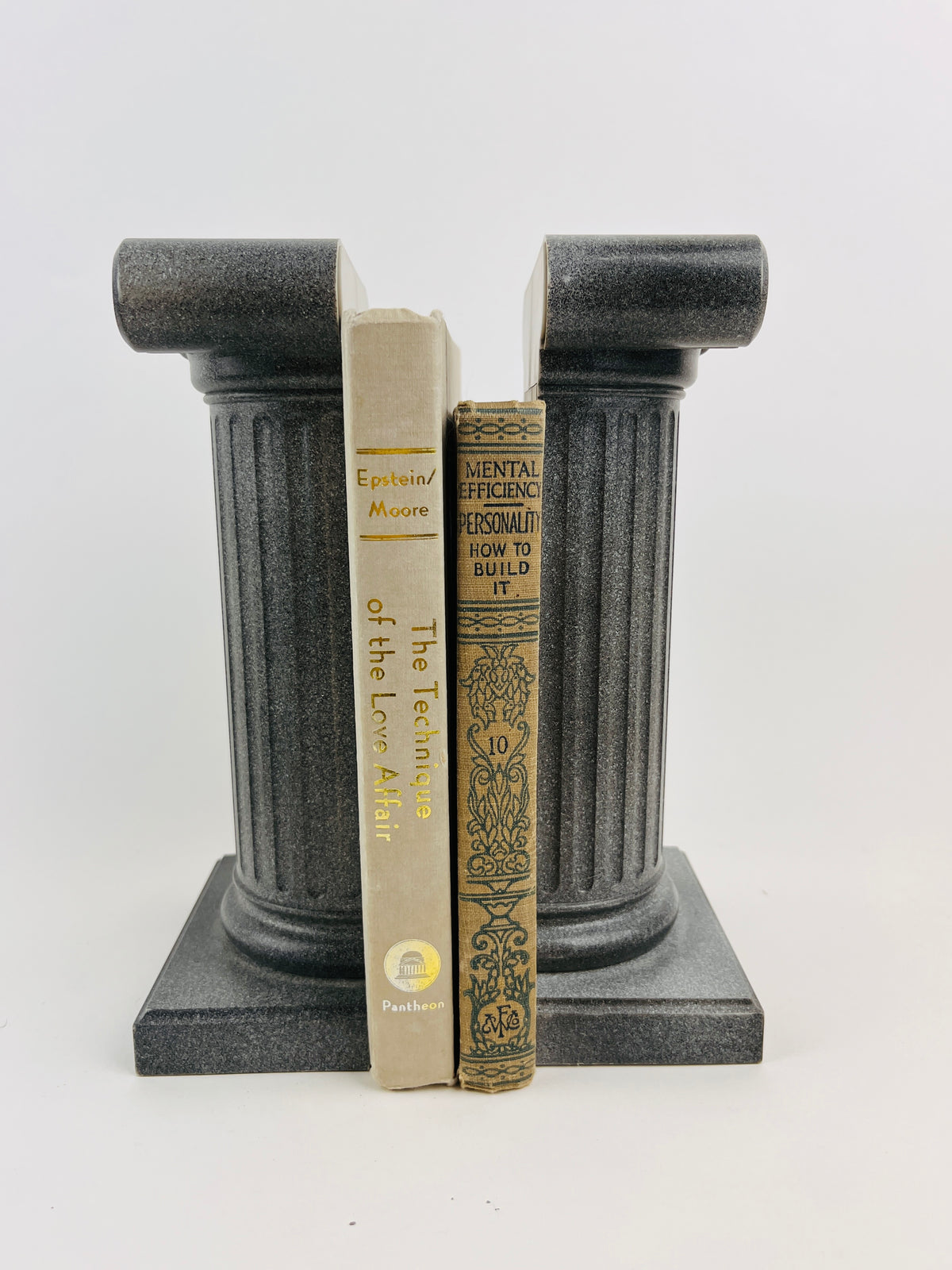 90s Postmodern Column Bookends with Secret Storage