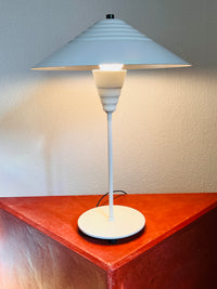 White Postmodern Table Lamp with Metal Shade