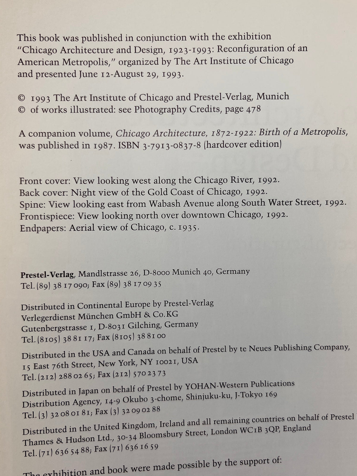 Chicago Architecture and Design 1923-1993 Book