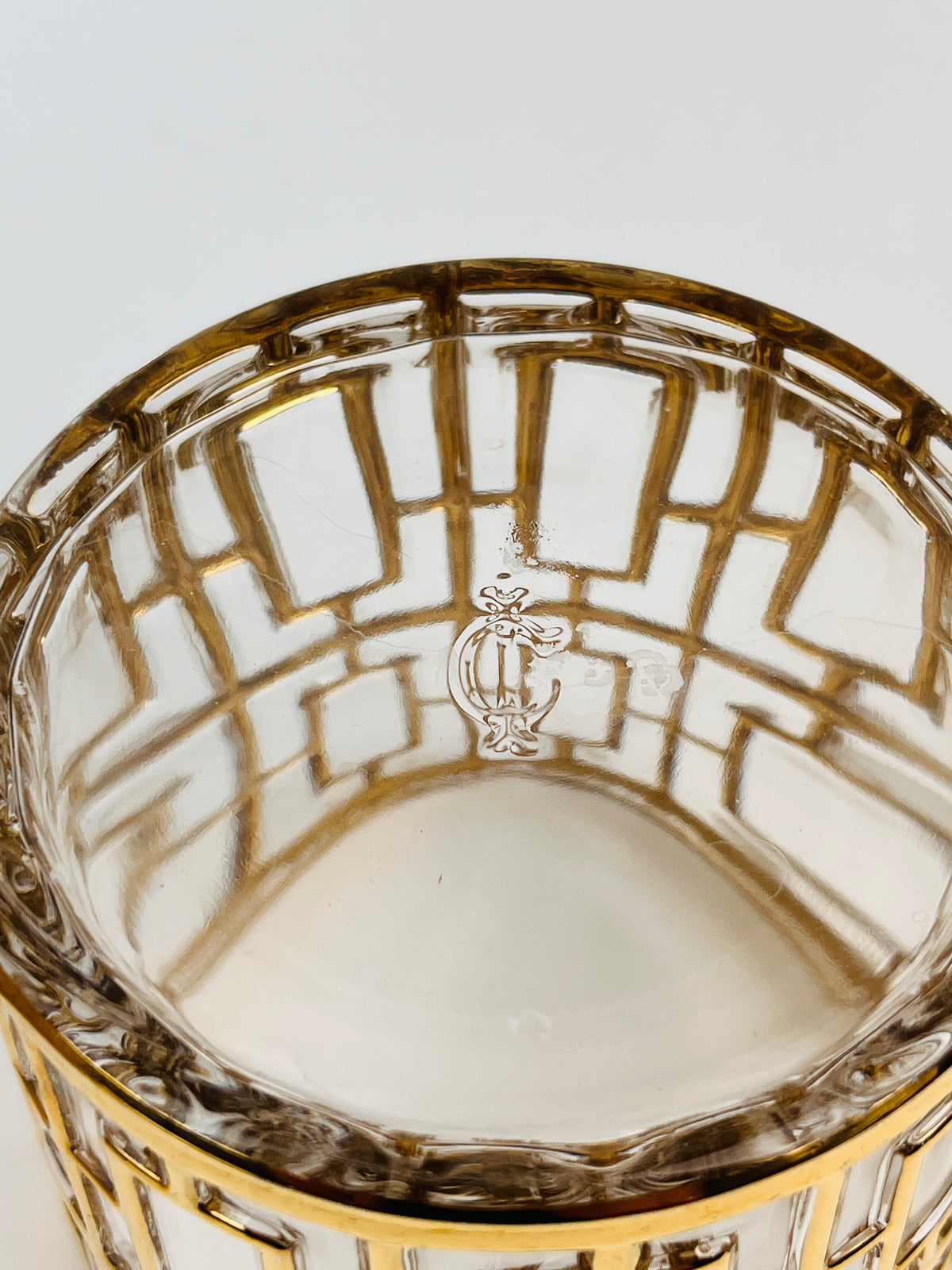 Hollywood Regency Shoji Trellis Rocks Glasses