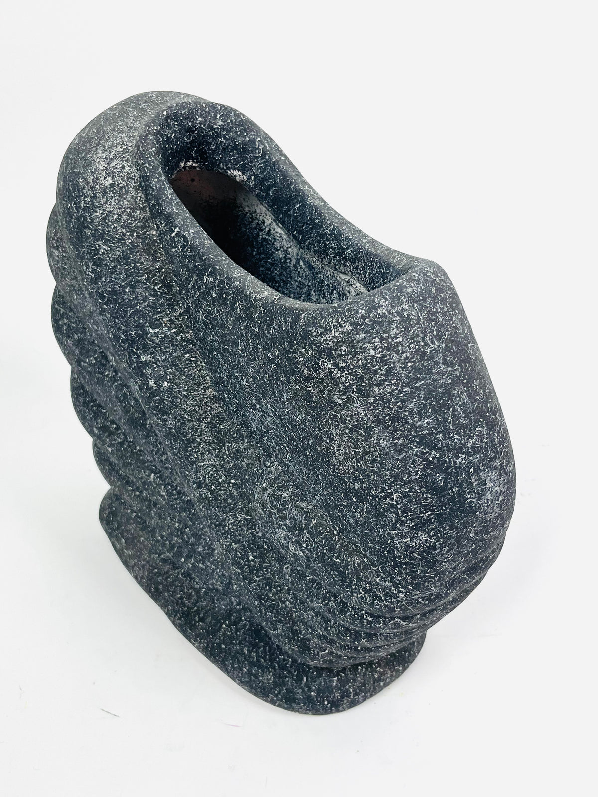 Vintage 80s Postmodern Speckled Plaster Vase