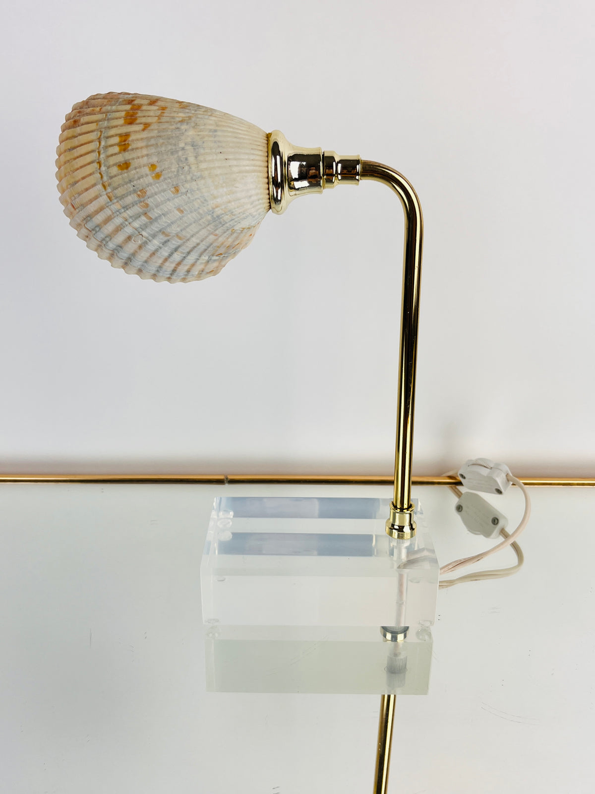 Vintage Lucite and Seashell Lamp