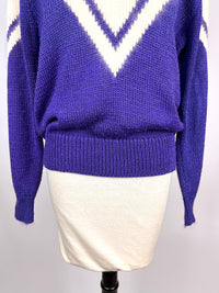 Vintage Purple V Sweater