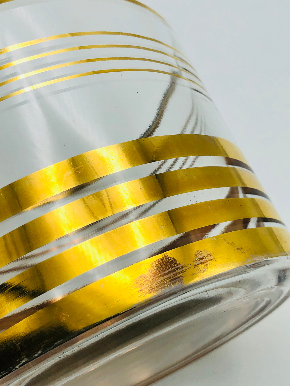 Vintage 22k Gold-Plated Striped Bar Set