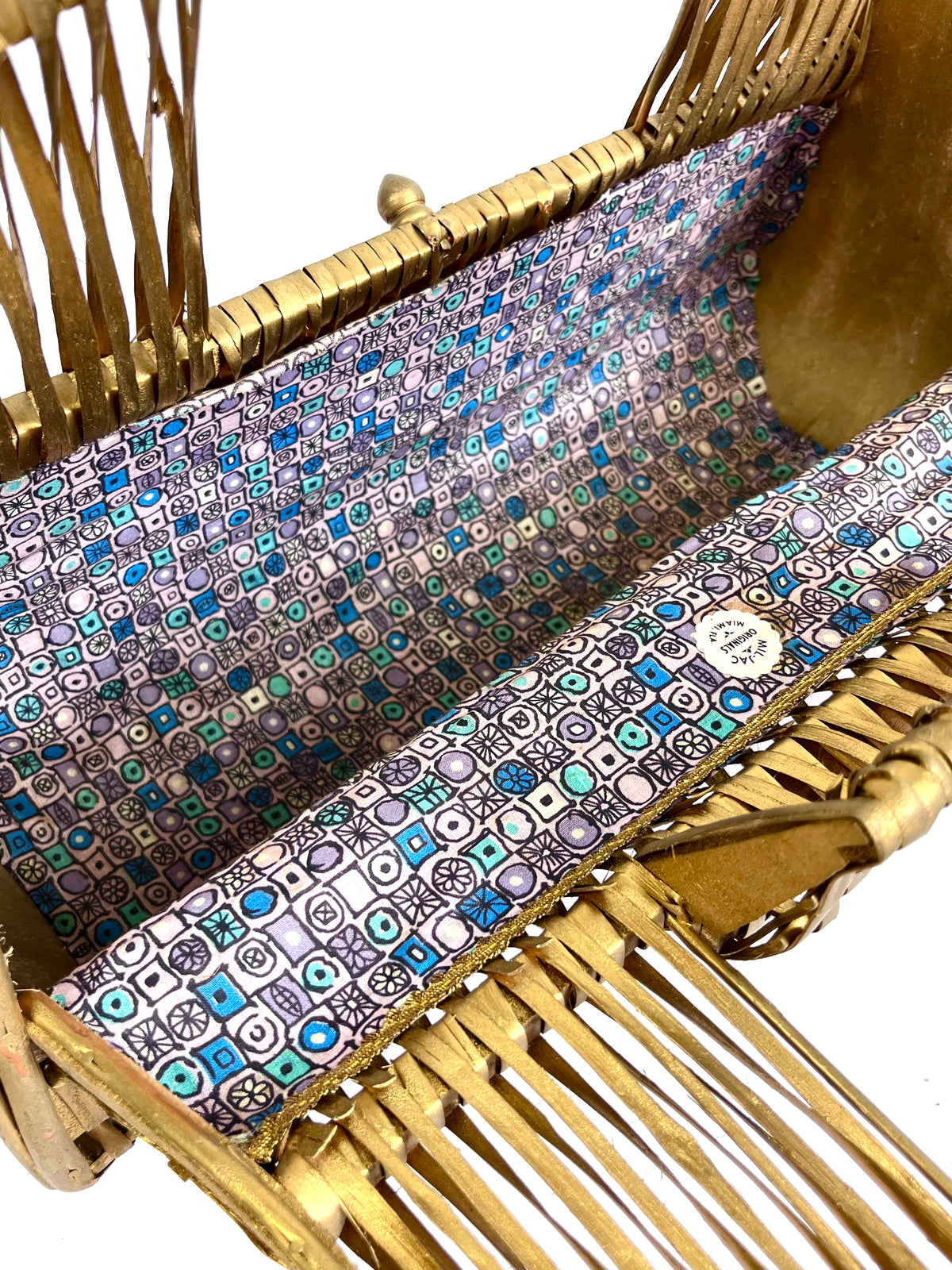 Vintage Seashell and Rattan Bag