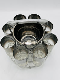 Vintage MCM Bar Set in Caddy