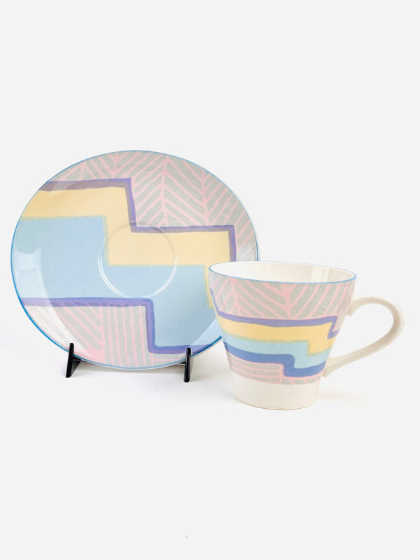 Memphis Style Cup & Saucer Set - 8pc