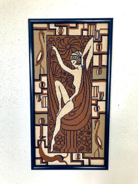 Framed Art Deco Style Needlepoint