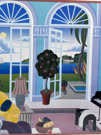 Vintage Postmodern “Palm Island” by Thomas McKnight Framed Poster