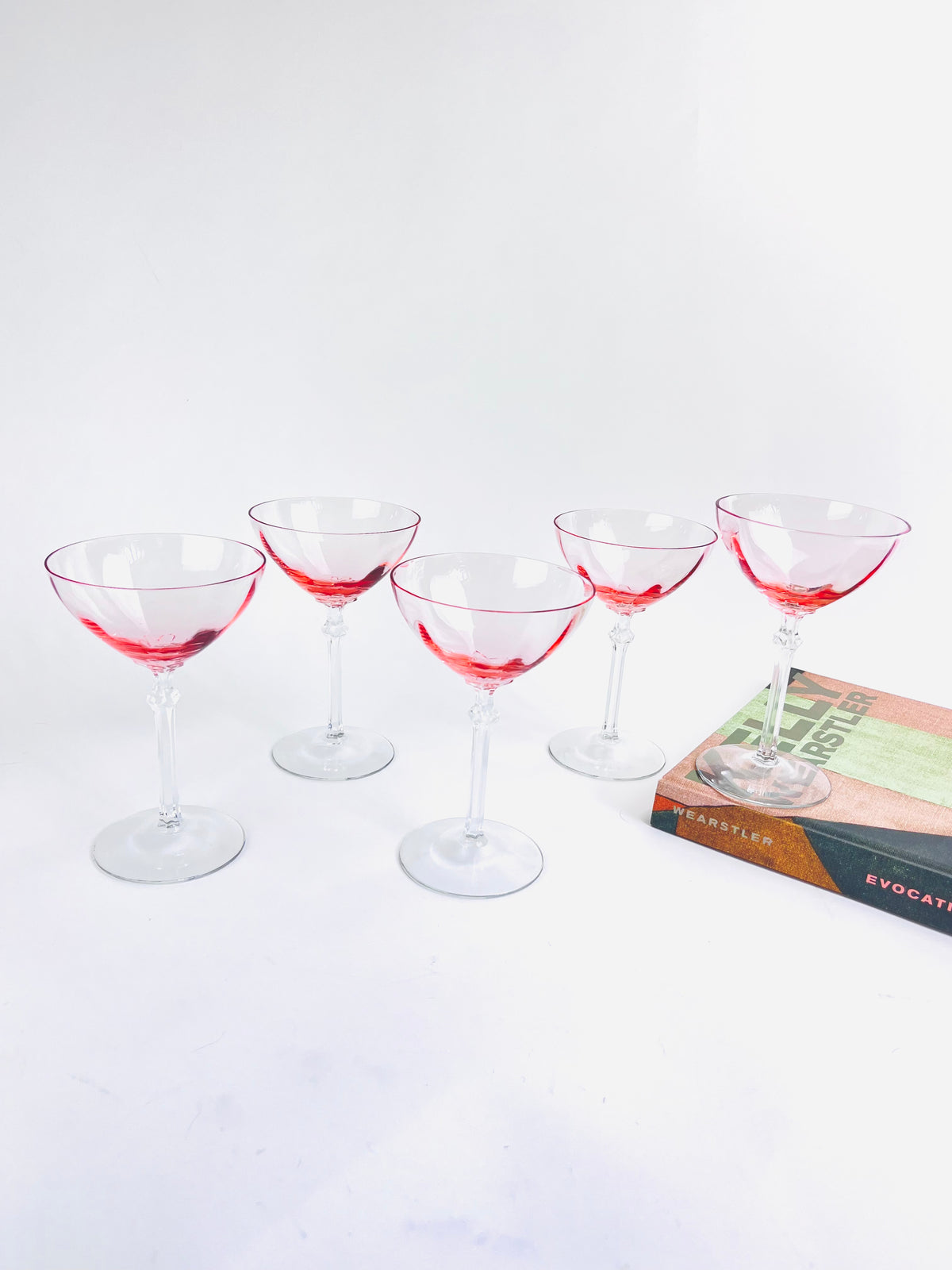 Vintage Pink Depression Glass Coupes