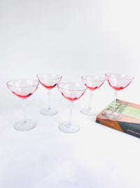 Vintage Pink Depression Glass Coupes