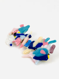 90s Vintage Postmodern Fused Glass Brooch