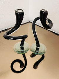 Blown Glass Interlocking Candle Holders