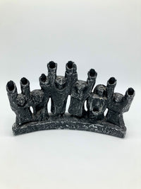 Vintage 1960s Brutalist Cast Metal Menorah
