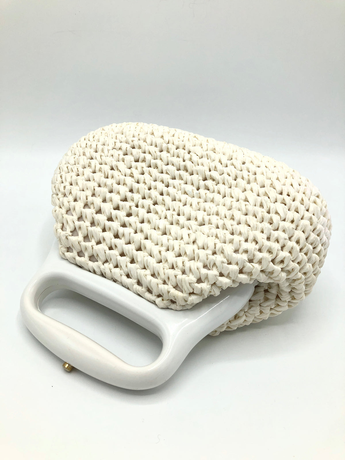 Vintage White Raffia Bag