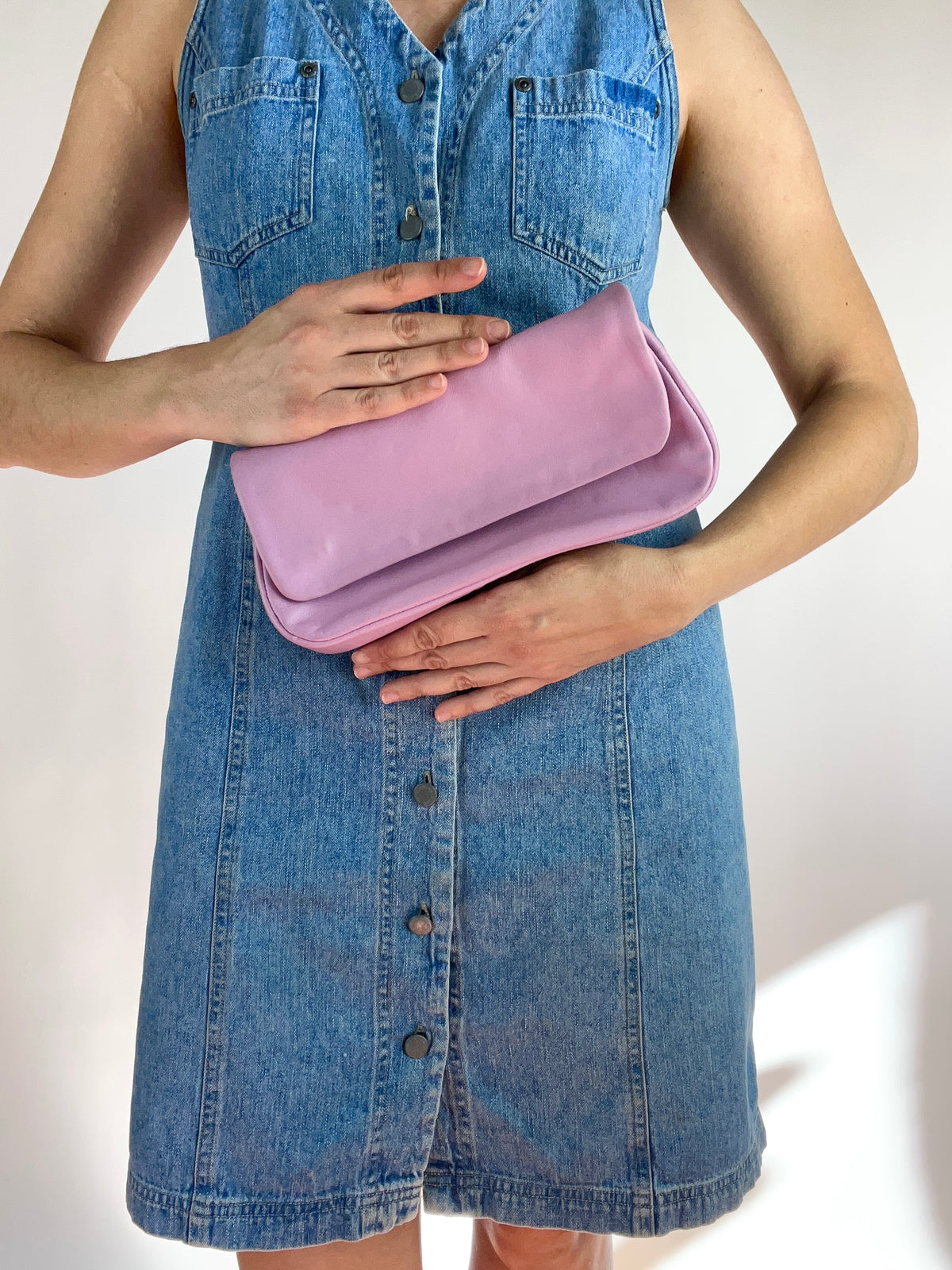 Vintage Lilac Leather Clutch