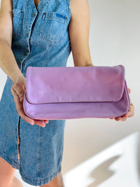 Vintage Lilac Leather Clutch