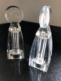 Optical Lucite Salt + Pepper Mills by Wayne Husted for Grainware