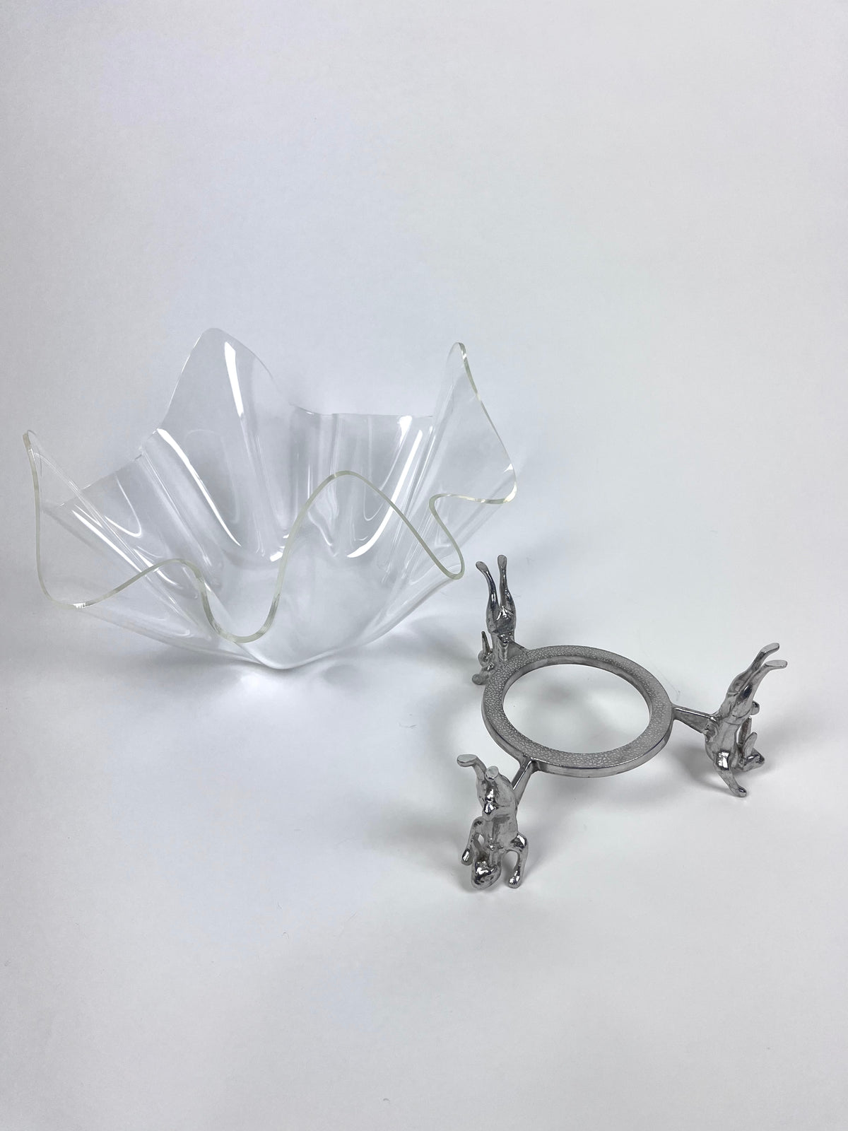 Vintage Arthur Court Lucite Rabbit Bowl