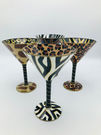 Hand-Painted Animal Print Glasses