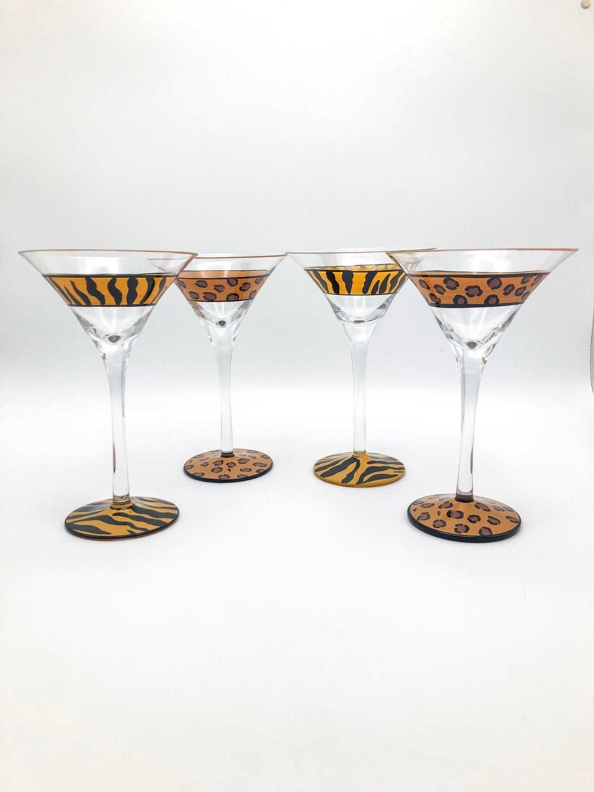 Animal Print Martini Glasses